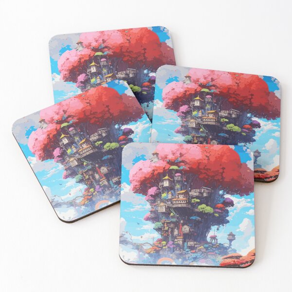 Item preview, Isekai Fantasy Treehouse Cherry Blossom Sakura Tree  Anime Landscape Japan Art designed and sold by Art-Jiyuu.