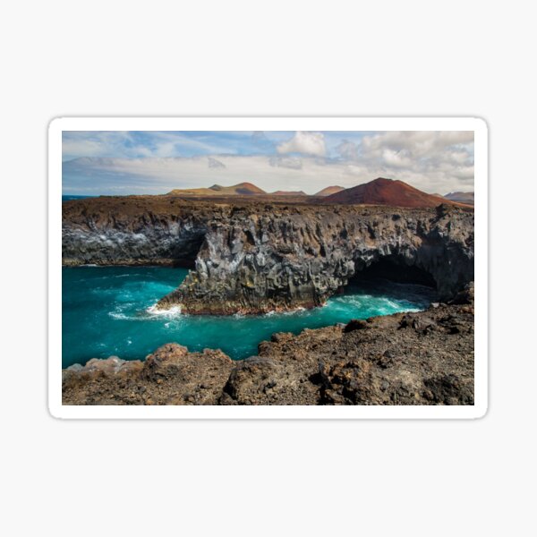 Los Hervideros Yaiza Nature Lanzarote Canary Islands Spain Coast  Sticker