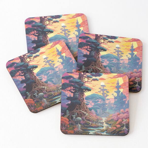 Item preview, Isekai Fantasy Treehouse Anime Landscape Japan Art designed and sold by Art-Jiyuu.
