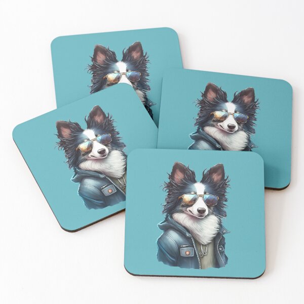 Item preview, Cute Collie wearing a denium jacket and sunglasses. designed and sold by HouseOfRosy.