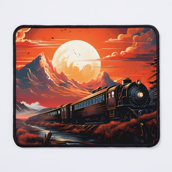 Item preview, Rocky Mountaineer Train: Sunset Journey Commencement | Bold Graphic Illustrations, Rich Color Palette designed and sold by BNCH44.