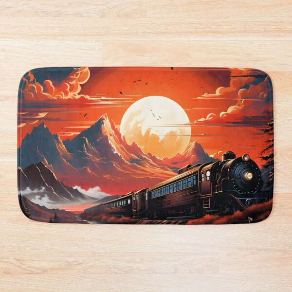 Item preview, Rocky Mountaineer Train: Sunset Journey Commencement | Bold Graphic Illustrations, Rich Color Palette designed and sold by BNCH44.