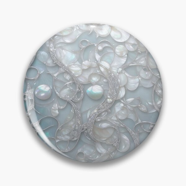 Item preview, Mother of pearl and silver ornate illustration designed and sold by ArtyBuys.