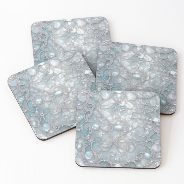 Item preview, Mother of pearl and silver ornate illustration designed and sold by ArtyBuys.