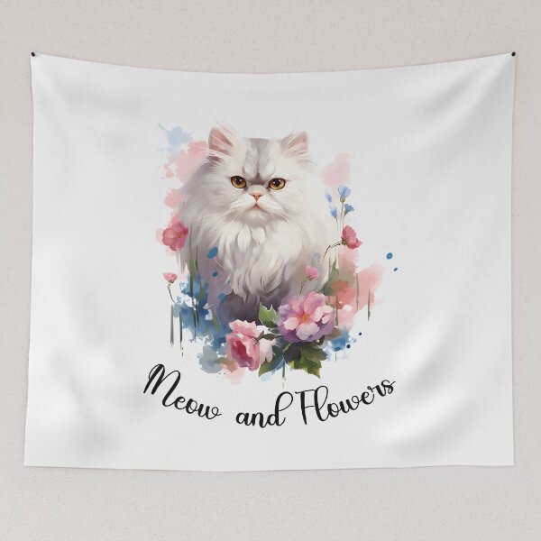 Item preview, A Persian Cat Amongst Vibrant Flowers, Funny Cat. designed and sold by im9creative.