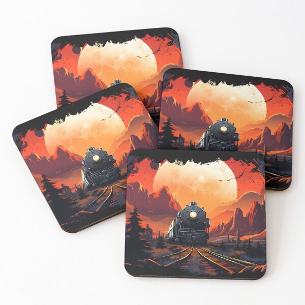 Item preview, Rocky Mountaineer Train in Postapocalyptic Setting: Iconic Rock and Roll Vibes | Bold Graphic Illustrations designed and sold by BNCH44.