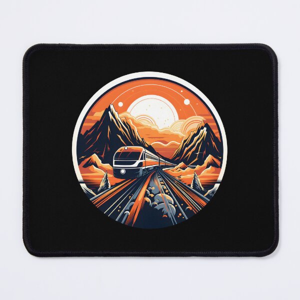Item preview, Rocky Mountaineer Train: Sunset Mountain Voyage | Neon Art Nouveau designed and sold by BNCH44.