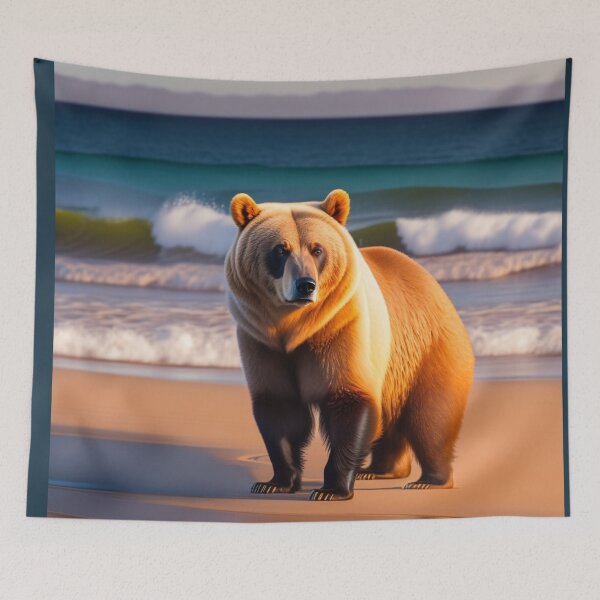 Item preview, Bear enjoying the sun in the beach designed and sold by Magical-bear.