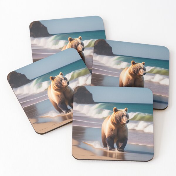 Item preview, Bear is walking at the beach enjoying the wave designed and sold by Magical-bear.