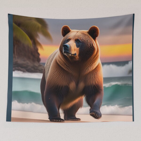 Item preview, The Hero Bear on the Beach, enjoying the breeze and wave designed and sold by Magical-bear.