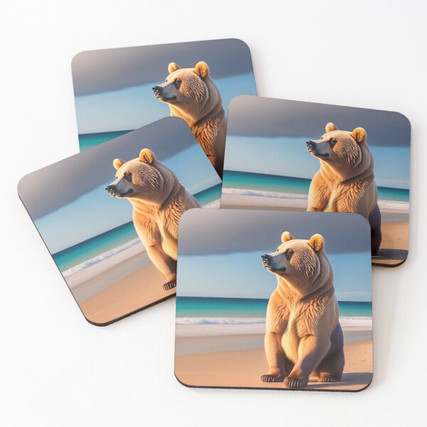 Item preview, The bear is waiting for his friend in the beach designed and sold by Magical-bear.