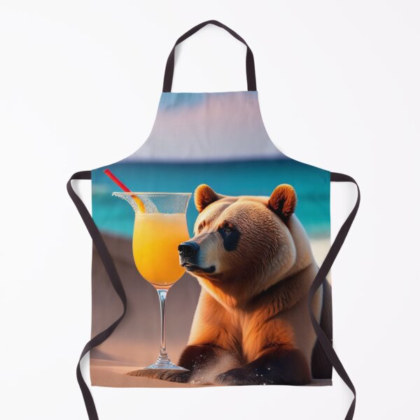 Item preview, The bear enjoying the cocktail at the beach designed and sold by Magical-bear.