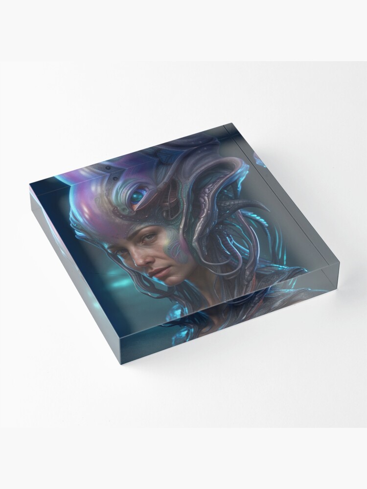 Thumbnail 3 of 5, Acrylic Block, Female Alien Hybrid designed and sold by LenCarol.