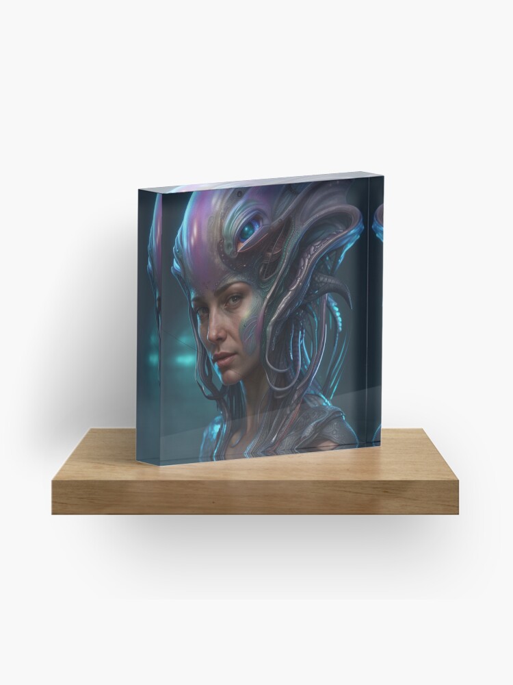 Thumbnail 1 of 5, Acrylic Block, Female Alien Hybrid designed and sold by LenCarol.
