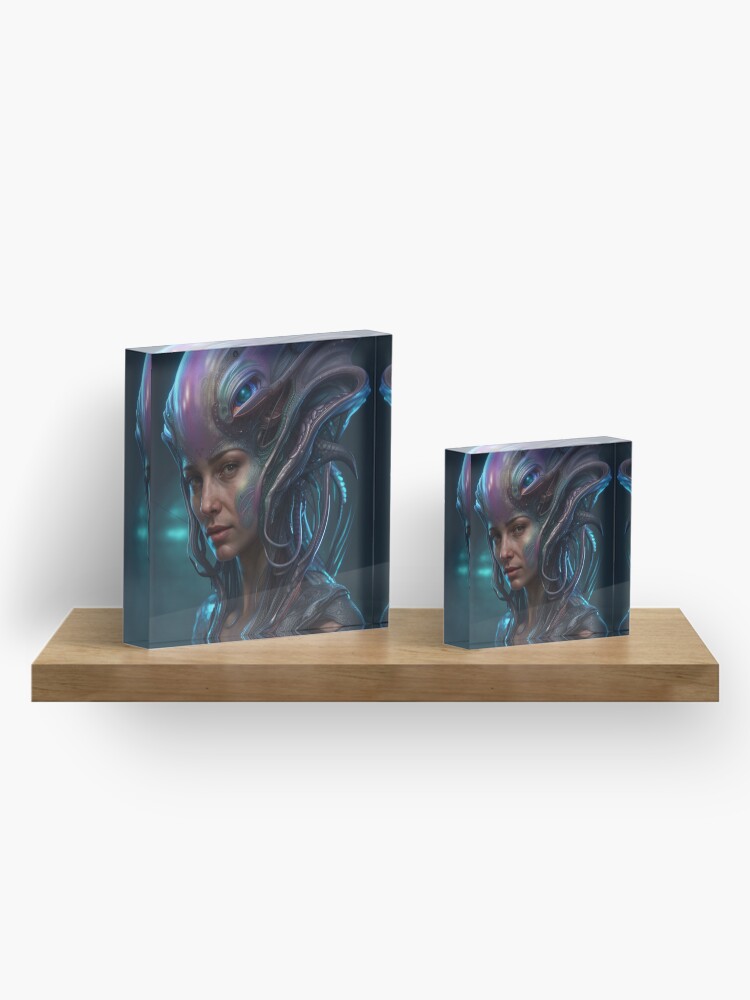 Thumbnail 4 of 5, Acrylic Block, Female Alien Hybrid designed and sold by LenCarol.
