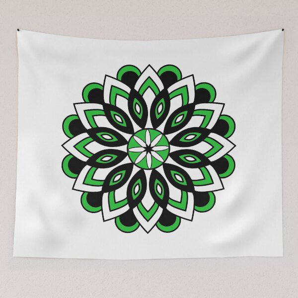 Item preview, Green White Black Mandala designed and sold by Sun-Soles.