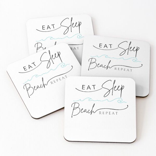 Item preview, Eat Sleep Beach Repeat ocean lover surfer summertime seaside vacation design text & wave graphic designed and sold by MunsyArt.
