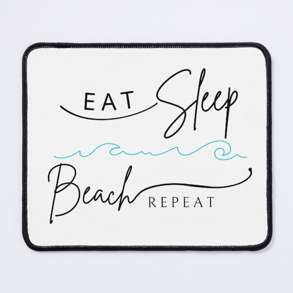 Item preview, Eat Sleep Beach Repeat ocean lover surfer summertime seaside vacation design text & wave graphic designed and sold by MunsyArt.