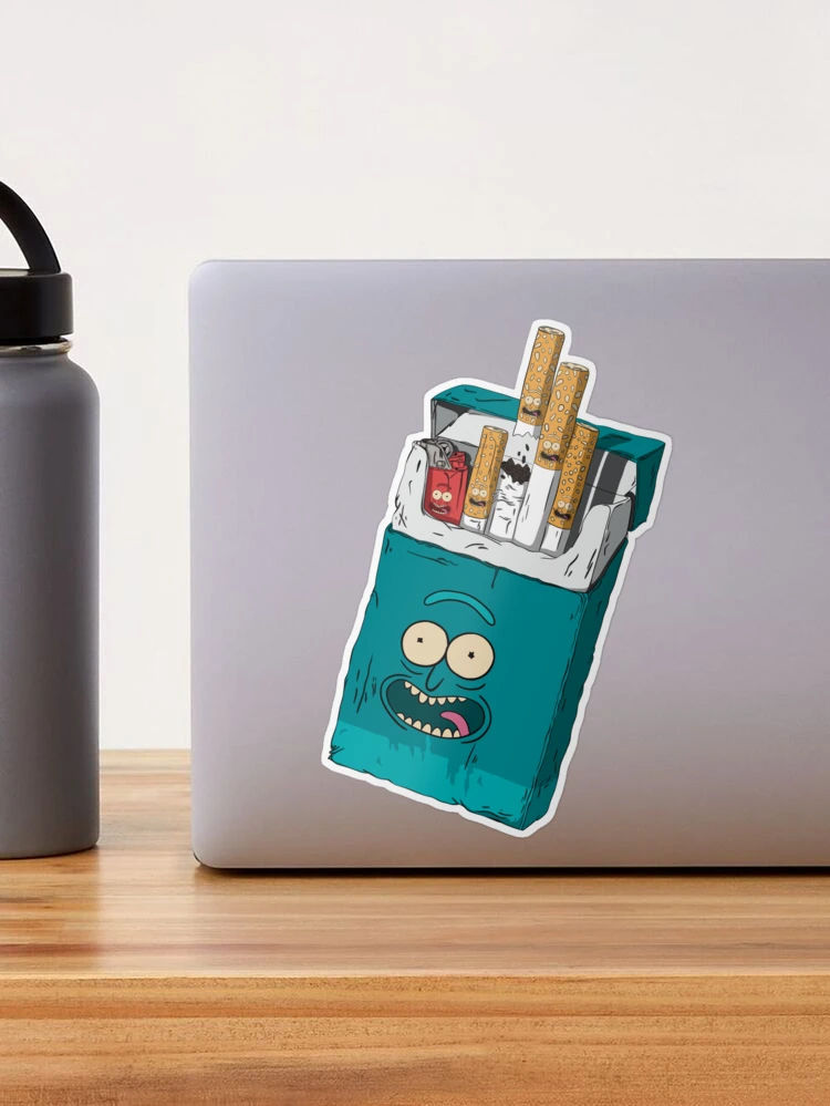 Custom Character Sticker Rick cigarette pack