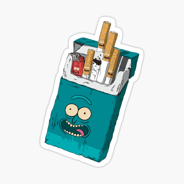 Custom Character Sticker Rick cigarette pack Sticker for Sale by Xliv11