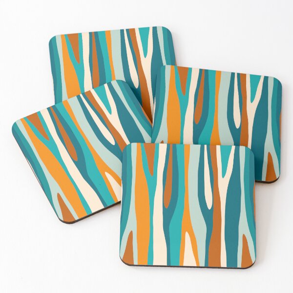 Item preview, Wild Stripes Modern Multicolor Abstract Pattern Turquoise Teal Aqua Orange designed and sold by kierkegaard.