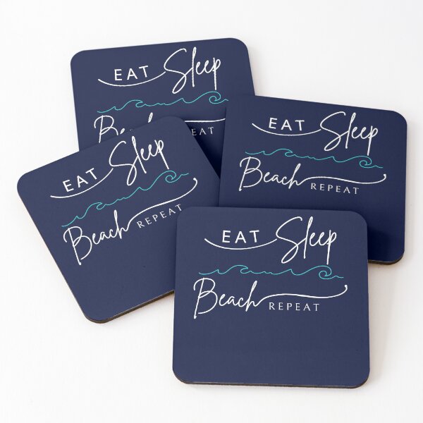 Item preview, Eat Sleep Beach Repeat ocean lover surfer summertime seaside vacation design text & wave graphic designed and sold by MunsyArt.