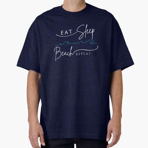 Item preview, Eat Sleep Beach Repeat ocean lover surfer summertime seaside vacation design text & wave graphic designed and sold by MunsyArt.