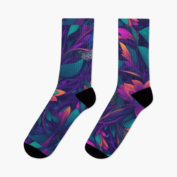Item preview, Tropical Neon Leaves Pattern  designed and sold by OrbitDesigns7.