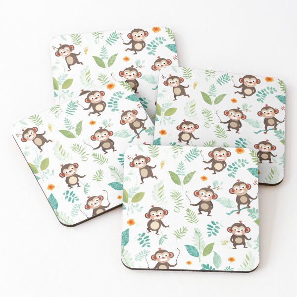 Item preview, Happy positive monkeys pattern  designed and sold by SmileshareShop.