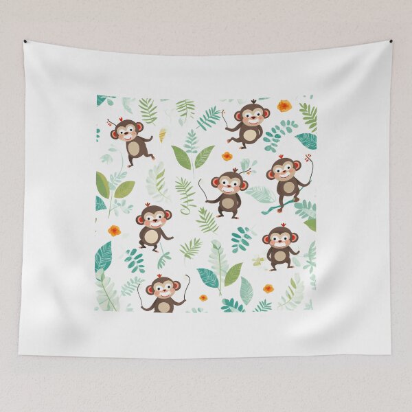 Item preview, Happy positive monkeys pattern  designed and sold by SmileshareShop.