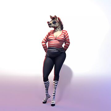 Anthropomorphic female zebra Art Board Print