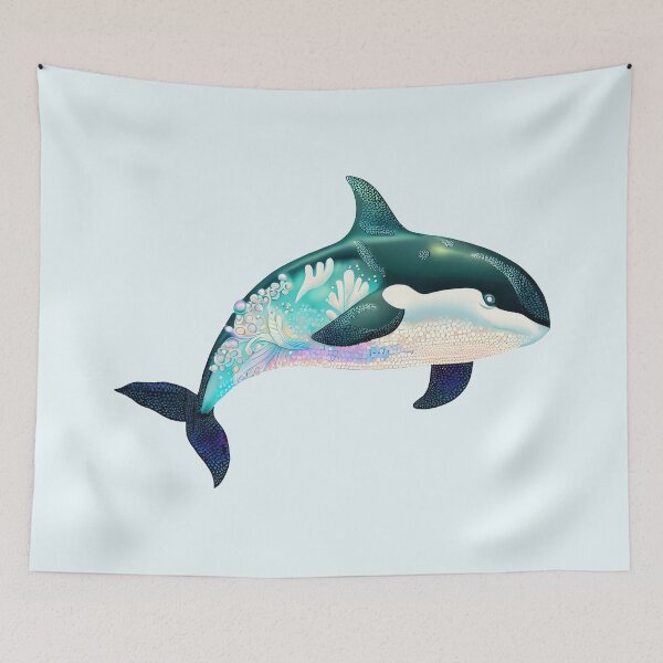 Item preview, Killer Whale with Pearl - Calming Beauty of Sea Life designed and sold by pocketart2023.