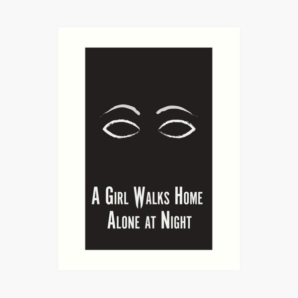 A Girl Walks Home Alone at Night Minimalist Poster Art Print