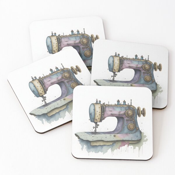 Item preview, Whimsical Stitches: A Watercolor Portrait of a Sewing Machine designed and sold by RabbitProjectUK.
