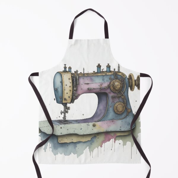Item preview, Whimsical Stitches: A Watercolor Portrait of a Sewing Machine designed and sold by RabbitProjectUK.