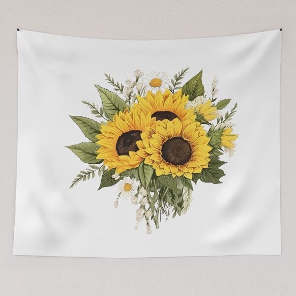 Item preview, Elegant Sunflowers Bouquet with Wildflowers designed and sold by BlushPearls.