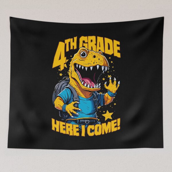 Item preview, 4th Grade Here I Come Back To First Day Of School T-Rex designed and sold by GrandeDuc.