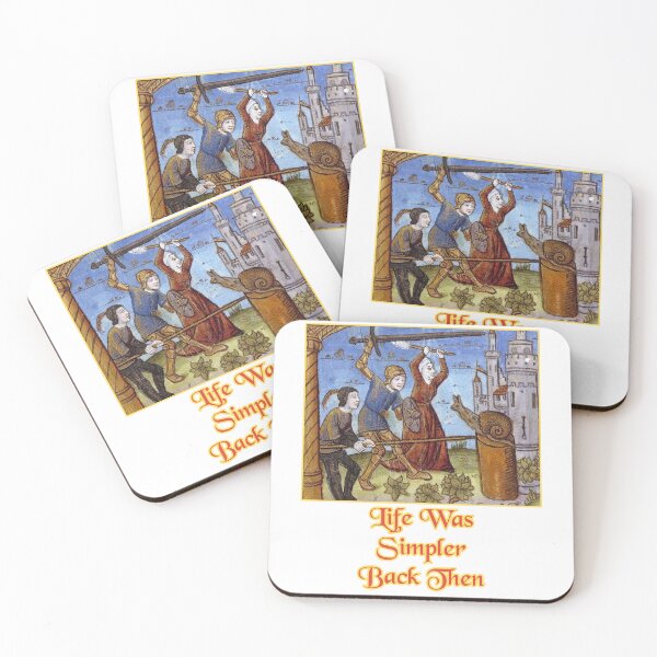Item preview, 'Life was Simpler Back Then' Snail Fight Naïve Painting - Medieval Designs Collection designed and sold by Ridiculam Toga.