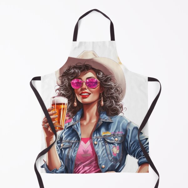 Item preview, Retro cowgirl drinking beer designed and sold by Foreververypoor.