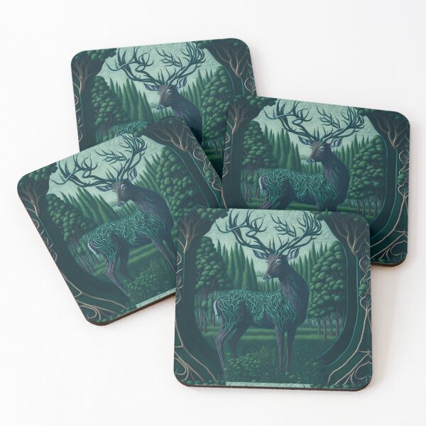 Item preview, Enchanting Kaleidoscope: Op Art Magic with Graceful Deer and Lush Greenery designed and sold by AmazingLab.