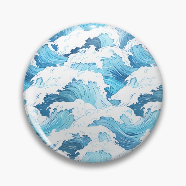 Item preview, Light Blue Summer Ocean Waves Pattern designed and sold by CozyKawaiiArt.