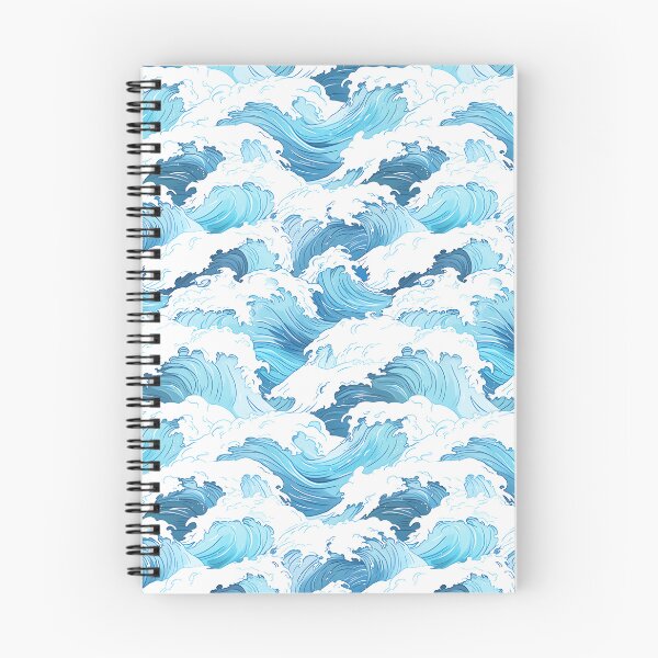 Item preview, Light Blue Summer Ocean Waves Pattern designed and sold by CozyKawaiiArt.