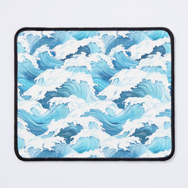 Item preview, Light Blue Summer Ocean Waves Pattern designed and sold by CozyKawaiiArt.