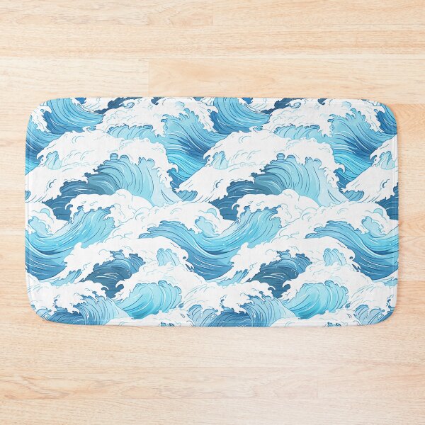 Item preview, Light Blue Summer Ocean Waves Pattern designed and sold by CozyKawaiiArt.