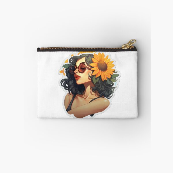 Item preview, Beautifull black hair woman with sunflower  designed and sold by SmileshareShop.