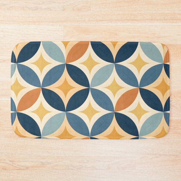 Item preview, Abstract geometric pattern dark sky-blue and light orange, curvaceous simplicity designed and sold by DaliusD.