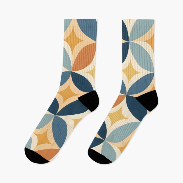 Item preview, Abstract geometric pattern dark sky-blue and light orange, curvaceous simplicity designed and sold by DaliusD.