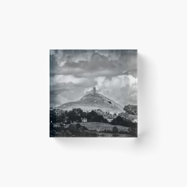Item preview, St. Michael's Tower atop Glastonbury Tor, dramatic sky above. designed and sold by bailey-cooper.