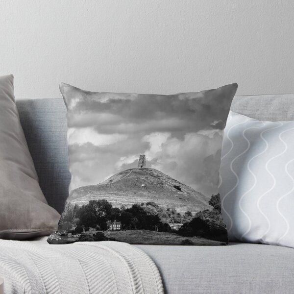 Item preview, St. Michael's Tower atop Glastonbury Tor, dramatic sky above. designed and sold by bailey-cooper.