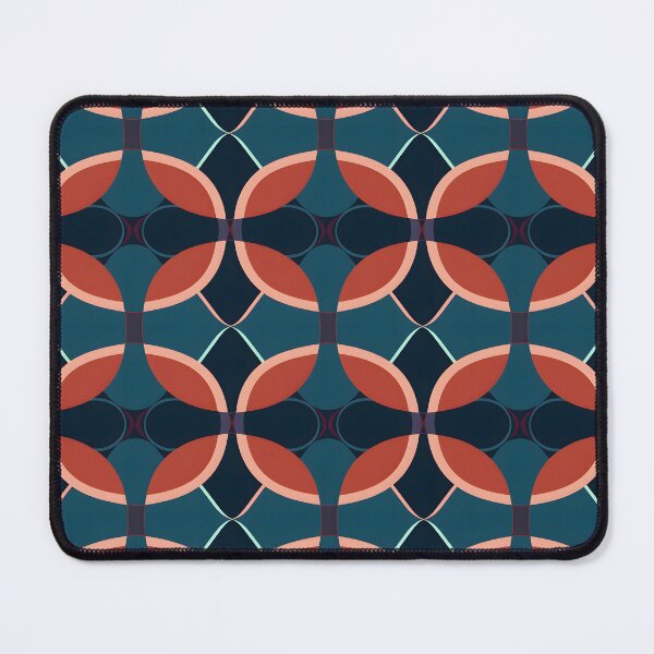 Item preview, Abstract Flower Pattern Geometric Minimalism Teal Red Dynamic Contrast designed and sold by DaliusD.